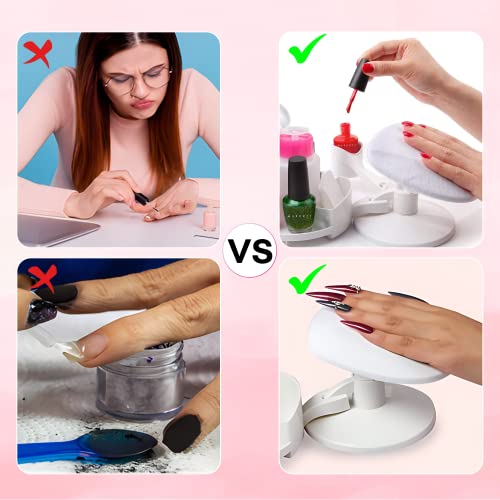 Makartt Nail Stand Hand Rest for Nails, Manicure Supplies with Multi Angle & Polish Trays, Foot Station Supply for Salon Home DIY