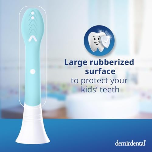 Kids Mini Toothbrush Heads Compatible with Philips Sonicare Kids Toothbrush Heads - Replacement Heads Mini Sensitive - Brush Heads from Ages 3 to 6 - Turquoise - Replaces HX6038-8 Pack