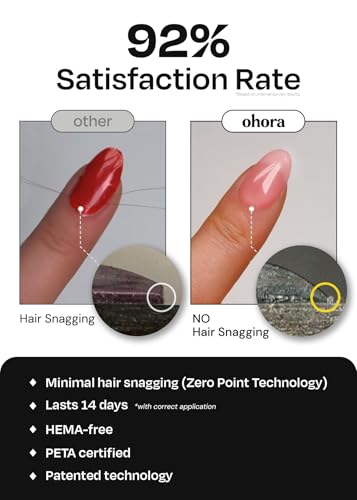 ohora Semi Cured Gel Nail Strips (N Pink Wonderland) - Pink, Solid, Works with Any UV/LED Lamps, Salon-Quality, Long Lasting, Easy to Apply & Remove - Includes 2 Prep Pads, Nail File & Wooden Stick
