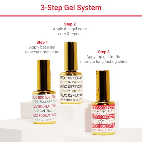 DND Gel Polish Set, White Collection, UV/LED GelPolish and Air Dry Nail Lacquer, Matching Chip-Free Polish Duo, 0.5 Fl Oz Each