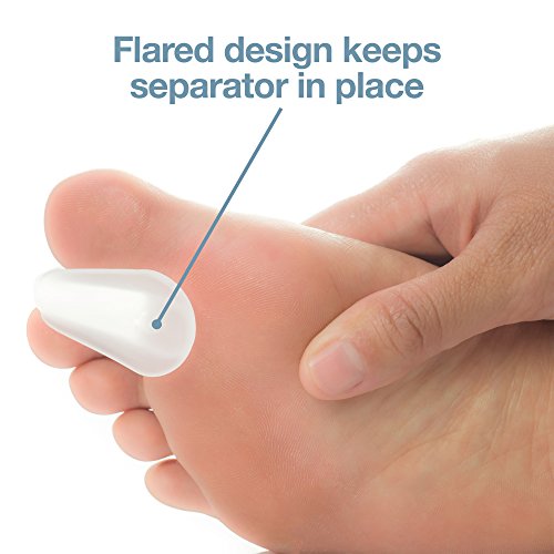 ZenToes Toe Separators for Bunion Pain Relief Set of 6 Flared Gel Straighteners Align Toes and Prevent Corns and Blisters (Small)