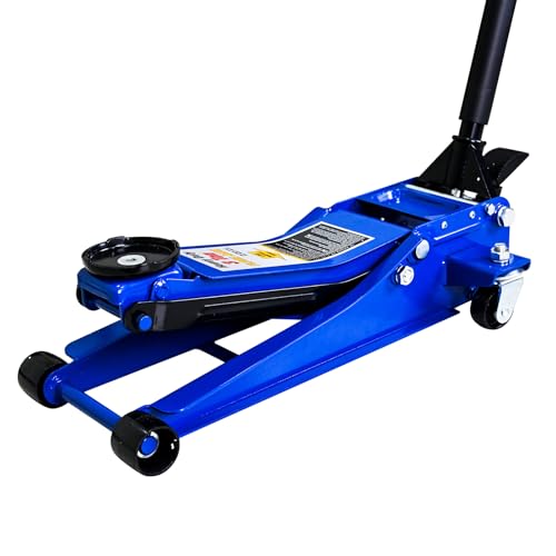 3 Ton Hydraulic Floor Jack with Foot Pedal, Heavy Duty Steel Racing Jack, Dual Piston Quick Lift Pump, CE Certified - size: 3T - w/ Foot Pedal