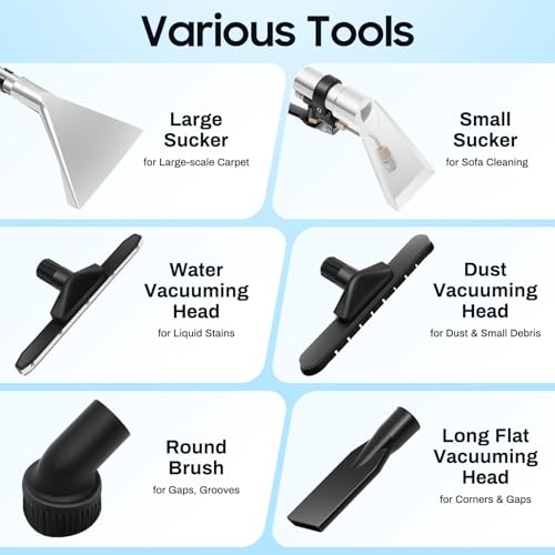60L/15.85Gal Commercial Carpet Cleaner Machine, 2110W 110V Heavy Duty Extractor Vacuum Washing Machine Portable Carpet Sofa Curtain Cleaner Vacuum Cleane for Car Detailing, Hard Floor (Two Packages)