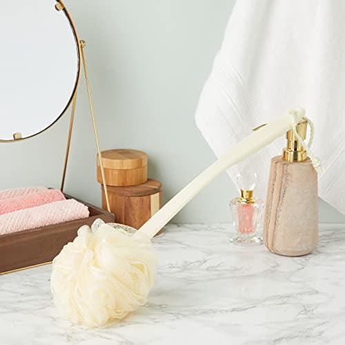 Juvale 3 Pack Long Handled Loofah Back Scrubber for Shower - Exfoliating Loofah with Handle for Shower & Bath (18 in)