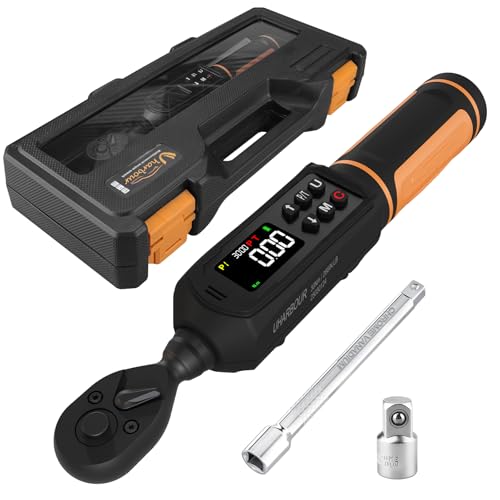 Uharbour 1/4" Drive Digital Torque Wrench 1.1-22.1 Ft-lbs/1.5-30Nm | ±1% Accuracy Electric Wrench, Dual Direction Ratchet, Vibration & LED Alert - size: 1/4" Drive 1.1-22.1 Ft-lbs