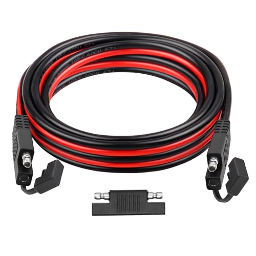 XRDS -RF SAE Extension Cable 12FT–Heavy Duty 10AWG Tinned Copper Wire with SAE Battery Cable Terminal Connectors for Automotive, RV, Marine, and Solar Applications. - size: 12 FT