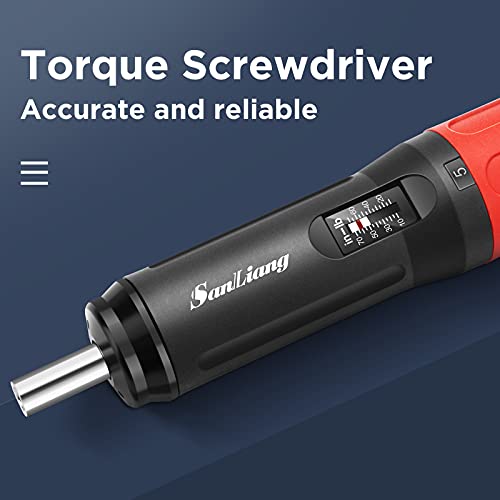 Sanliang Torque Screwdriver Wrench Driver Bits Set 10-70 Inch Pounds lbs for Maintenance,Tools, Bike Repairing and Mounting. (10-70 in-lbs)