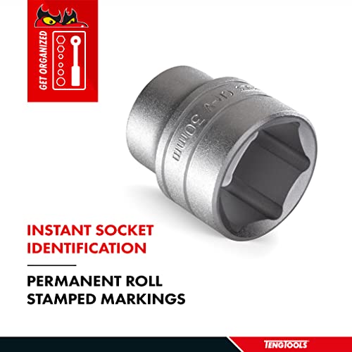 Teng Tools 5/16 Inch 6 Point SAE Shallow 1/4 Inch Drive Chrome Vanadium Socket | Mechanic Tool | Hand Tool - M140110-C - size: 5/16 Inch, style: Shallow SAE