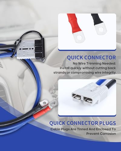 SAFEMATE 0 Gauge 30FT Heavy Duty Jumper Cables for Diesel Trucks, Pickup & SUV – 1000A Booster Cable with Quick Connect Plug, Tangle-Free, Carry Bag – 12V/24V - size: 0 Gauge - 30 Feet