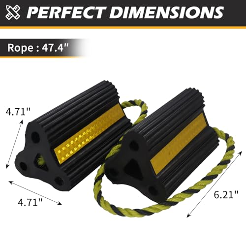 Wheel Chocks for RV Trailers 4Pair/8Pack with Rope, Rubber Tire Chocks Block Stopper with Reflective Strips for Camper Truck Car Wheel Immobilizers & Chocks, Travel Trailer RV Accessory - size: 160B-4pair8pack