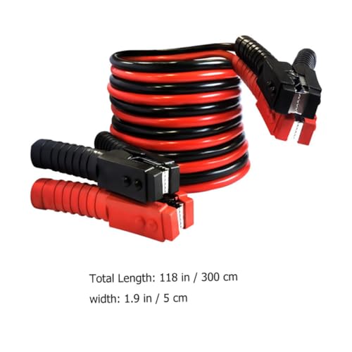 Heavy Duty Booster Cables 2500a with Pvc Insulation, 11mm Wire Diameter, Strong Clamping Alligator Clips, No Entanglement Jumper Cables for Car Battery Emergency