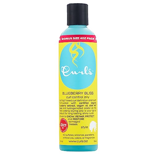 Curls Blueberry Bliss Control Jelly - 12 oz, Define & Defrizz, Wash and Go's, Twist Outs & Braid Outs, for Wavy, Curly, and Coily Hair Types