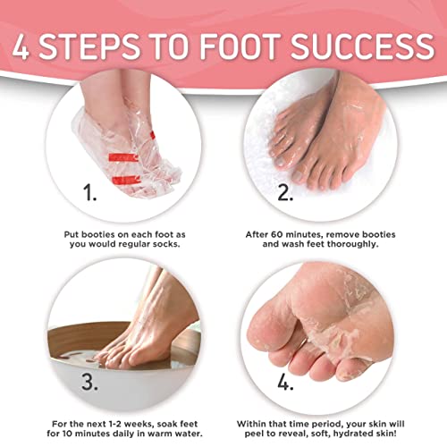 Dermora Soft Touch Foot Peel Mask - Pack of 2 Feet Peeling Masks for Dry, Cracked Heels & Calluses - Exfoliating Foot Mask Peel for Baby Soft Skin (Original)