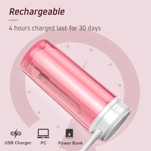 Water Dental Flosser Cordless for Teeth: Portable Oral Irrigator Rechargeable Collapsible Travel Teeth Cleaner with Case, 4 Modes with DIY, 5 Jet Tips, IPX7 Waterproof for Teeth Cleaning
