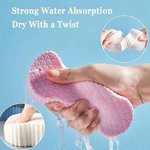 Super Soft Exfoliating Bath Sponge, Exfoliator Dead Skin Remove, 3D Bath Sponge Shower Brush, Sponge Bath Sponge for Adults Children and Pregnant Women (A-Pink)