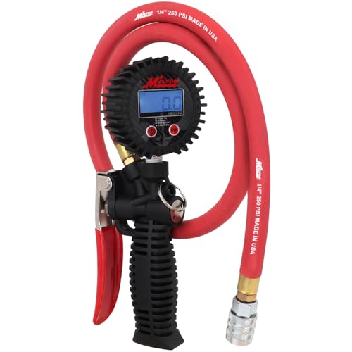 Milton 572D Pro Digital Pistol Grip Tire Inflator with Pressure Gauge - 36" Hose and Kwik Grip Safety Chuck, Made In USA 255 PSI