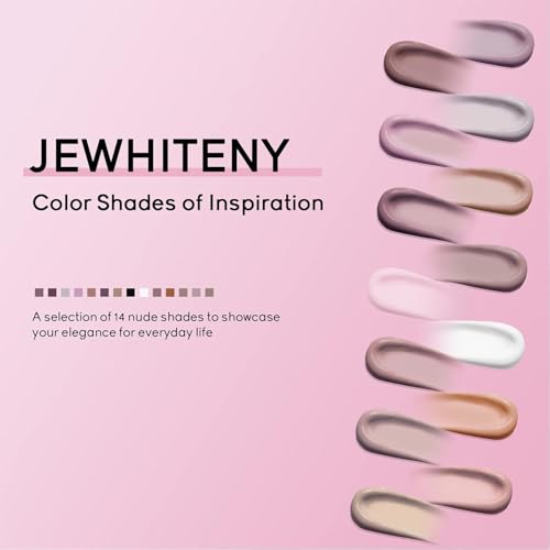 JEWHITENY Poly Extension Gel Nail Kit 14 PCS Poly Gel Kit with Slip Solution and Mini Lamp Nail Art Design Beginner