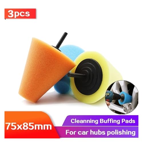 Wheel Used for Electric Drill Burnishing Ball Polishing Cone Set Car Hub Buffing Sponge Kit - color: Yellow 1pc