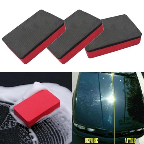 Car Clay Bar Kit 3 Pack Sponge Block Eraser for Removing Embedded Dirt Contaminants Smooth Paint Finish Glass Cleaning Clay Auto Detailing Accessories