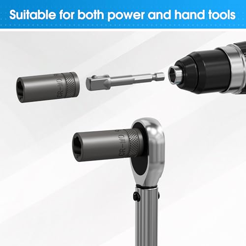 16PCS Deep Well Bolt Extractor Set, 1/4” Dr Impact Bolt & Nut Remover Set, Bolt Removal Set for Damaged, Rusted, Rounded-Off, Stripped Fasteners | Bolt & Nut Remover Set for Damaged, Rusted, Rounded-Off, Stripped Fasteners - size: 1/4'', 16pcs