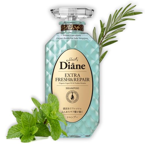 Moist Diane Anti Dandruff Shampoo for Women & Men, Itchy Scalp Shampoo for Oily Hair by Keratin, Tea Tree, Mint, Rosemary& Argan Oil, Silicone & Paraben Free from Japan 15.2 Fl Oz EXTRA FRESH& HYDRATE