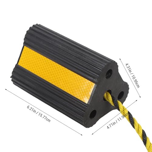Tyenaza Wheel Chocks Heavy Duty Rubber Wheel Blocks Anti Slip Tire Stopper Blocks with Rope and Reflective Strips for Trailers Camping Vehicle Truck