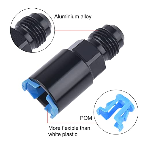 EVIL ENERGY 8AN Male to 3/8" Quick-Disconnect Female Push-On Fitting, 2PCS | 6061-T6 Aluminum, 3/4-16 UNF Thread, 37° Flare Sealing, Plastic Spring Lock - size: 8AN to 3/8