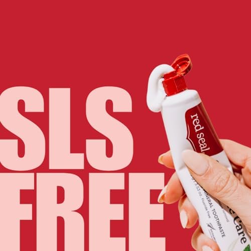Red Seal Baking Soda Toothpaste - Fluoride-Free Herbal & Mineral Formula, Vegan-Friendly, Cruelty-Free, SLS and Paraben-Free, No Artificial Flavors, NATRUE Certified Natural, Dry Mouth Relief (2 Pack)
