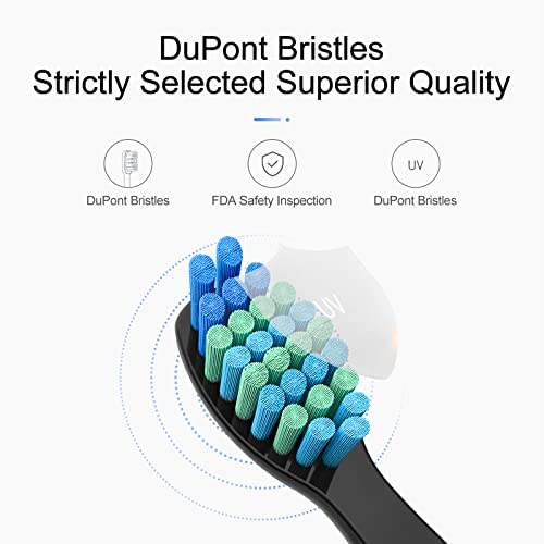 10 Pack Electric Toothbrush Replacement Heads Compatible with Fairywill,Toothbrush Heads Compatible with FW-507/508/551/515/917/959/2011,FW-D1/D3/D7/D8,Medium