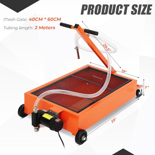 GAOMON Oil Drain Pan,Low Profile Oil Drain Pan with Electric Pump,Oil Change Pan with 8ft Hose & Folding Handle, Rolling Oil Drain Cart for Car, SUV, Trucks Oil Draining - size: 15 Gallon, style: Manual