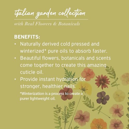 Cuccio Naturale Italian Garden Collection Revitalizing Cuticle Oil – Tuscan Garden with Hawthorn & Wild Daisy – Hydrating and Nourishing Cuticle Oil for Stronger, Healthier Nails – 2.1 oz