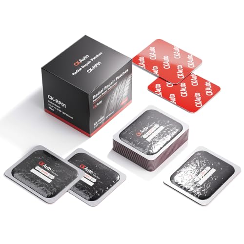 CKAuto 20 pcs Radial Tire Patches Heavy Duty 2-1/2" x 3-1/4" (65 x 80mm) | for Radial Tubeless Tire of Cars Vans SUVs Buses & Heavy Trucks Tractor Agricultural Vehicles Rectangle - size: 2-1/2" x 3-1/4" (65 x 80mm) 20 PCS