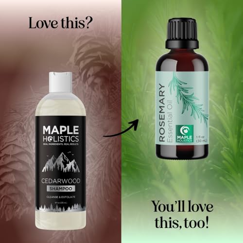 Cleansing Shampoo for Dry Scalp Care - Cedarwood and Rosemary Shampoo for Men and Flaky Scalp Moisturizer with Tea Tree Oil for Oily Scalp - Deep Clarifying Shampoo for Build Up with Rosemary Oil