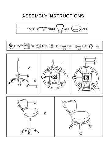 Dayton Home Office/Garden Rolling Seat (Cashmere) Pneumatic, Short Stool with Adjustable Height 13"-15", Perfect for Home Office, Gardening, Garage Mechanic, School and Lab - color: Cashmere