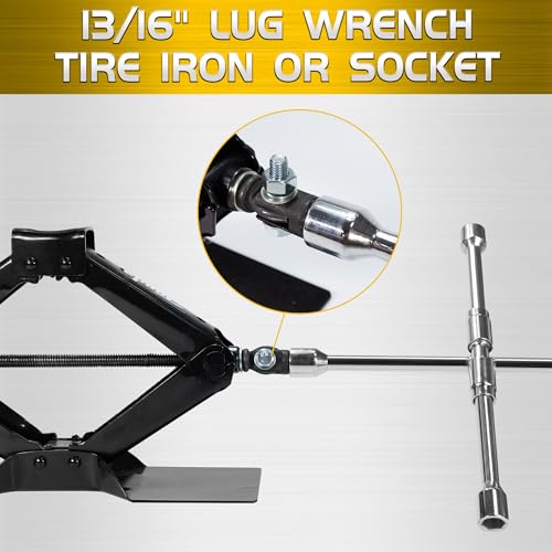 TONDA Scissor Jack Drill Adapter for 1/2 Inch Impact Wrench or 13/16 Inch Lug Wrench, 2 Pack - color: 2 PACK