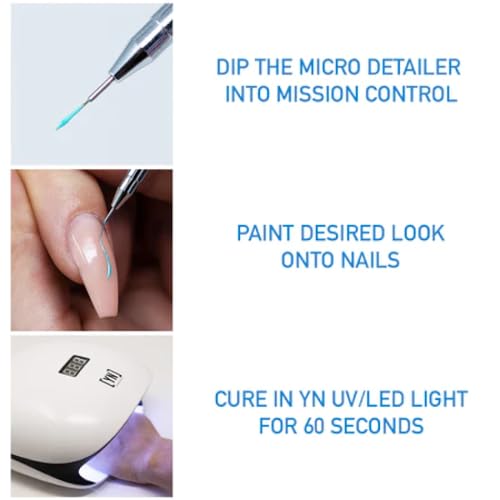 Young Nails Mission Control Gel Paint for Nails, Precision Gel Paint for Detailed Nail Art, Cure with Zero Tacky Layer, 5 grams.
