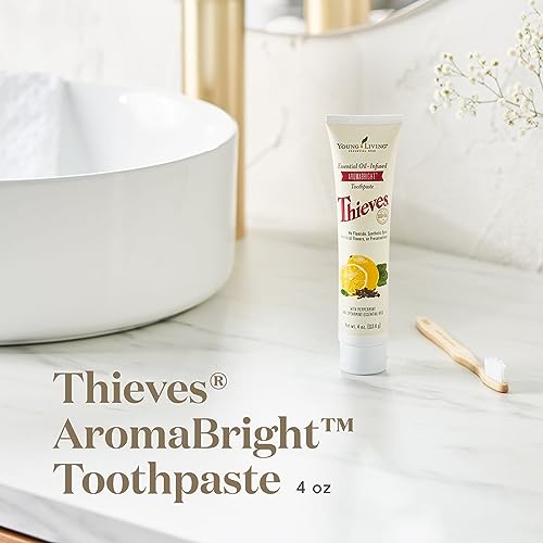 Thieves AromaBright Toothpaste by Young Living | 4 Ounces | Fluoride-Free | All-Natural | Enriched with Essential Oils to Support Healthy Teeth and Gums While Providing Long-Lasting Fresh Breath