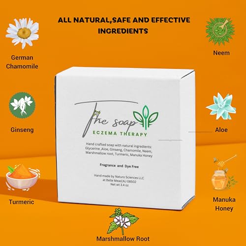 The Soap for Eczema Therapy. Hand Made from Natural Ingredients Only. Dye and Fragrance Free. (3 pack)