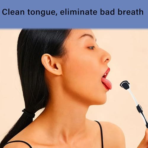 Soft Bristles Tongue Brush for orabrush - Gentle on Gag Reflex，Ergonomic Design, Freshens Breath for Improved Dental Hygiene，4 Tongue Scrapers - 4 pack