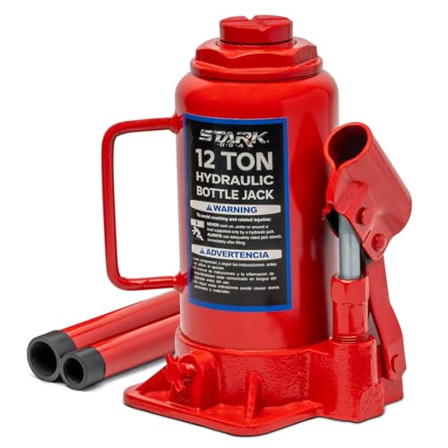 XtremepowerUS 12 Ton (24,000 Lbs) Capacity Hydraulic Lifting Bottle Jack Fit Repair Automotive for Car, Pickup, Truck, RV, Auto Repair Vehicle Tand House Lift W/Long Handle - size: 12 Ton