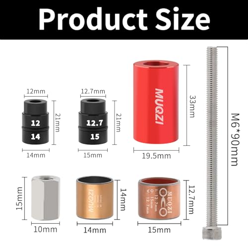 Bike Rear Shock Bushing Tool Kit, MTB Rear Shock Bearing Bushing Replacement Installation and Removal Tool for Mountain Road Bicycles Rockshox Fox - color: Black