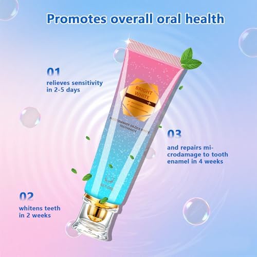 Niacinamide Whitening Toothpaste, Effectively Whitens Teeth, Protects Tooth Enamel, Freshens Breath 24 Hours, Fluoride-Free Formula is Suitable for Sensitive Teeth