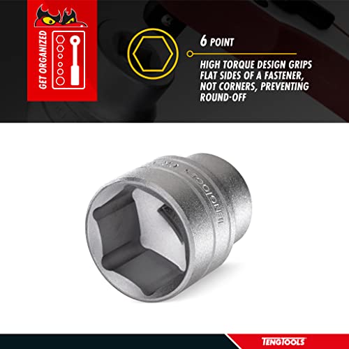 Teng Tools 3/8 Inch 6 Point SAE Shallow 1/4 Inch Drive Chrome Vanadium Socket | Mechanic Tool | Hand Tool - M140112-C - size: 3/8 Inch, style: Shallow SAE