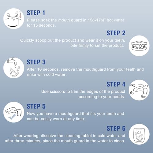 NOIKO Mouth Guard for Grinding Teeth at Night, Mouth Guard for Clenching Teeth at Night Upgraded Material, Night Guards for Teeth Grinding, Anti Grinding Guard for Adult with 6 Cleaning Tablets