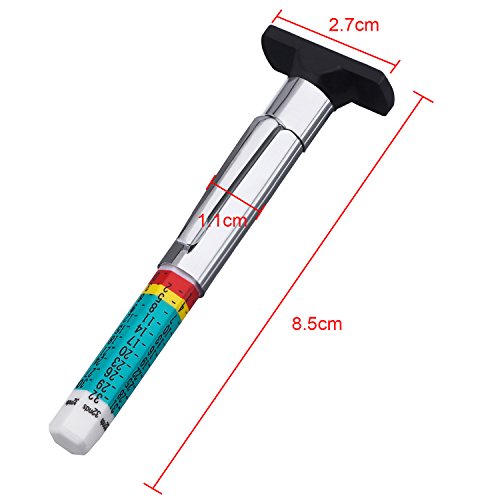 Xuhal 20 Packs Tyre Tread Depth Gauge Color Coded Tire Depth Gauge Tool Tire Tread Accurate Measurement Tools