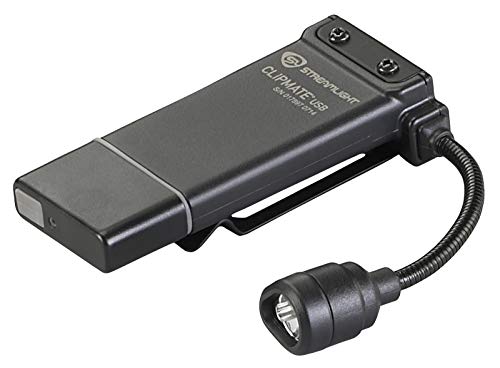 Streamlight 61125 ClipMate 70-Lumen 500-Candela White LED Flashlight, Black - style: Without AC Adapter