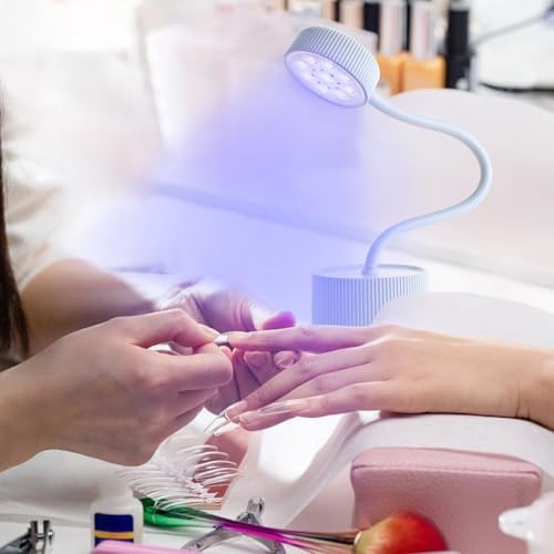 UV LED Nail Lamp 27W Mini Flash Cure Light for Gel X Nails Rechargeable Goose Neck UV Lamp Nail Dryer, Quick Drying Nail Lamp Flash Cure Lamp for Nail Salon Home DIY Manicure