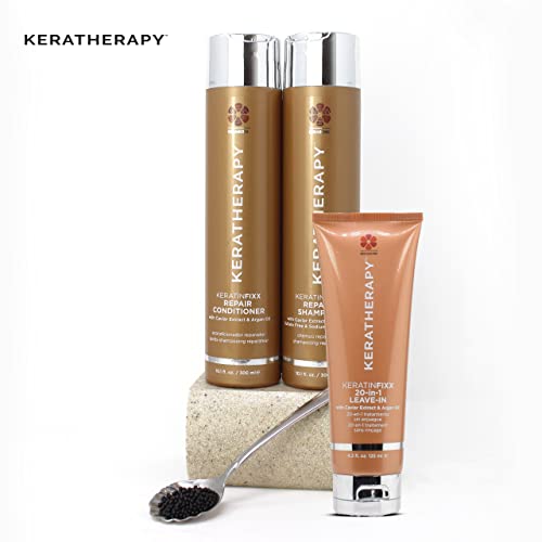 KERATHERAPY Keratin Infused KeratinFIXX 20-in-1 Leave-in, 4.2 fl. oz., 125 ml - Smoothing Leave in Conditioner Transforms Your Hair with 20 Benefits in 1 Easy Step - With Caviar Extract, & Argan Oil