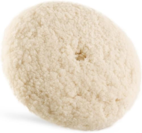 SPTA 7" (180mm) Wool Buffing Pad, Double Side 100% Natural Wool Pad with 5/8-11 Thread for 2-Sided Compound Cutting and Polishing for Automotive, Marine and Epoxies - size: 7 Inch