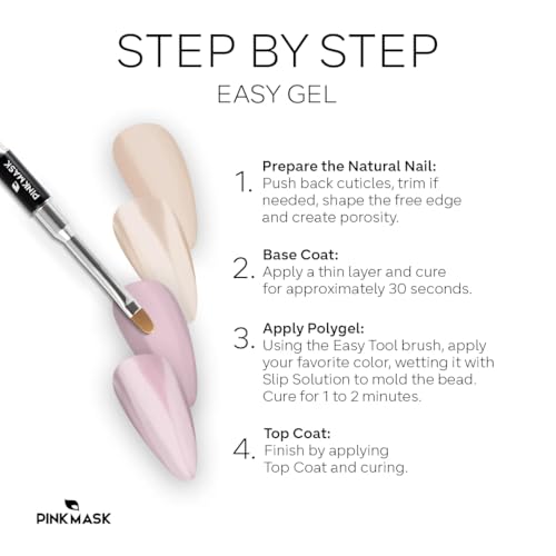 PINKMASK Easy Gel 2oz 60g-Cover Pink, Professional Builder Enhancement Gel-Quick Nail Extension for Beginner DIY, Nail Strengthener-Long Lasting-Salon Quality-Thickening Solution